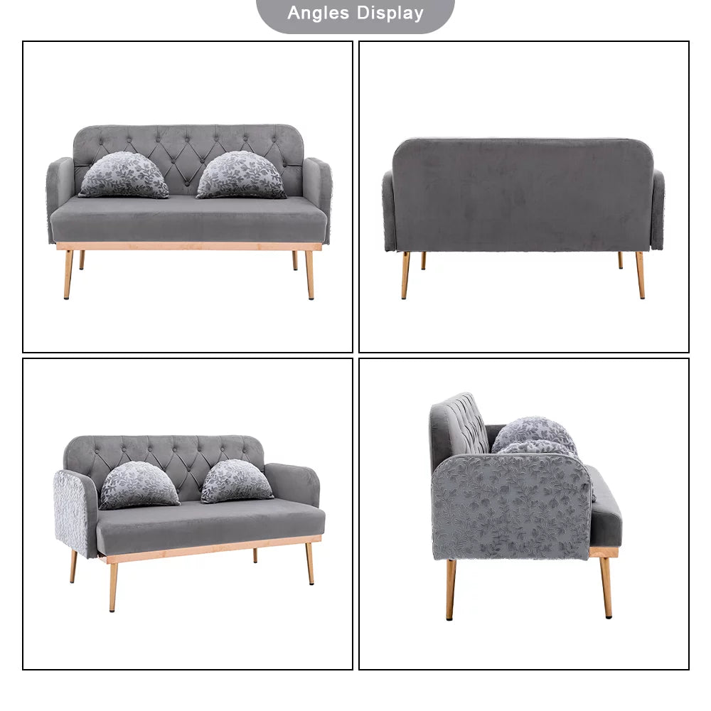 Velvet Loveseat with 2 Pillows B291