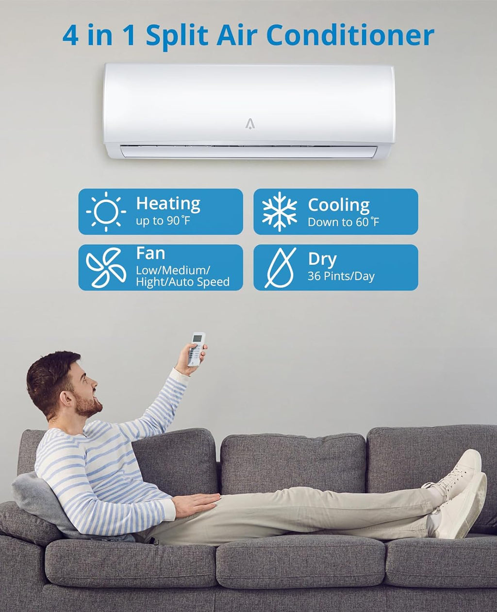 18,000 BTU Split Air Conditioner and Heating System T681