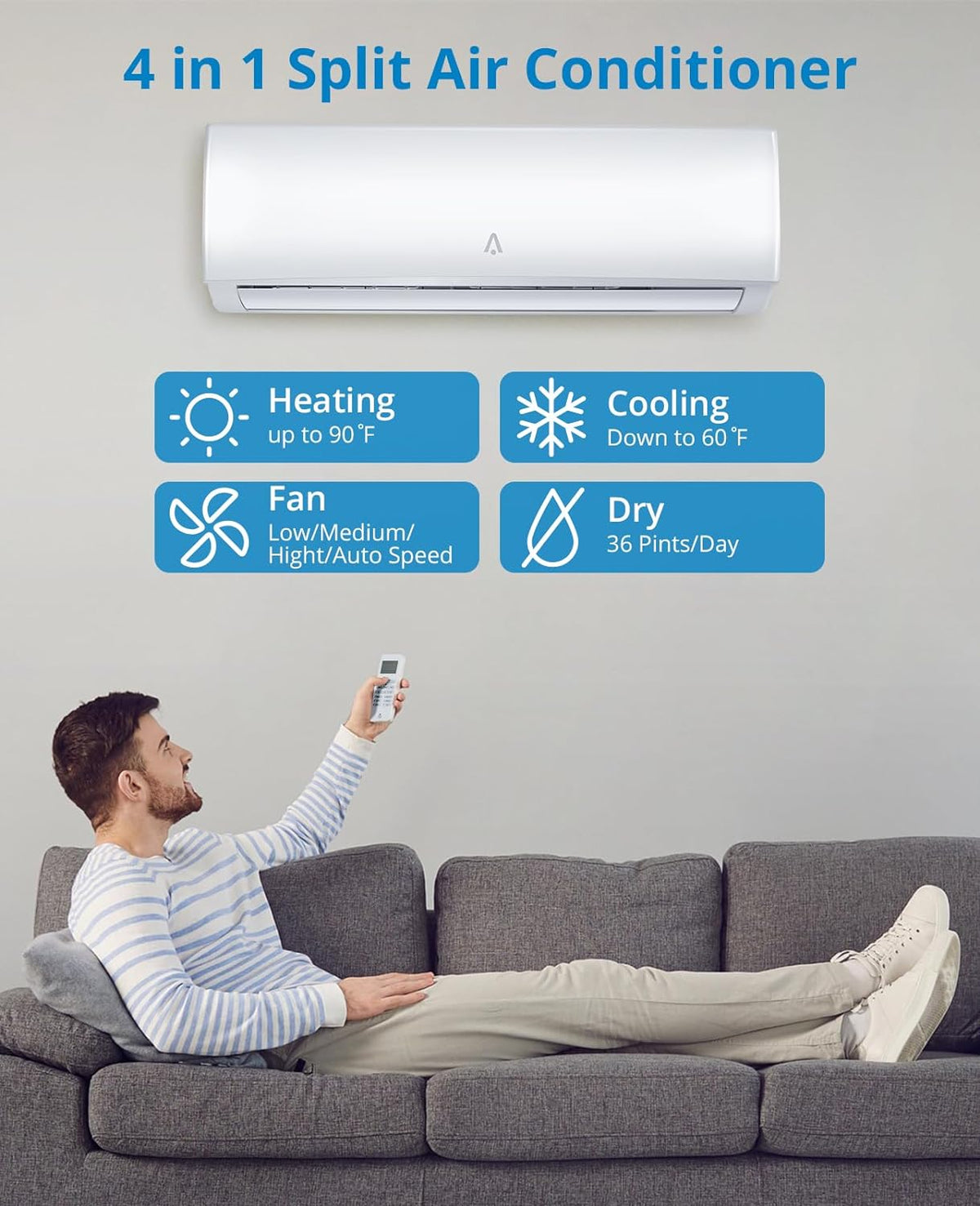 18,000 BTU Split Air Conditioner and Heating System T681