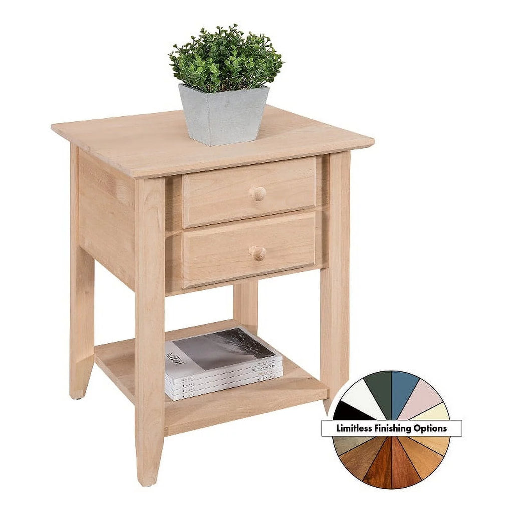 2-Drawer Alder Wood End Table W463349