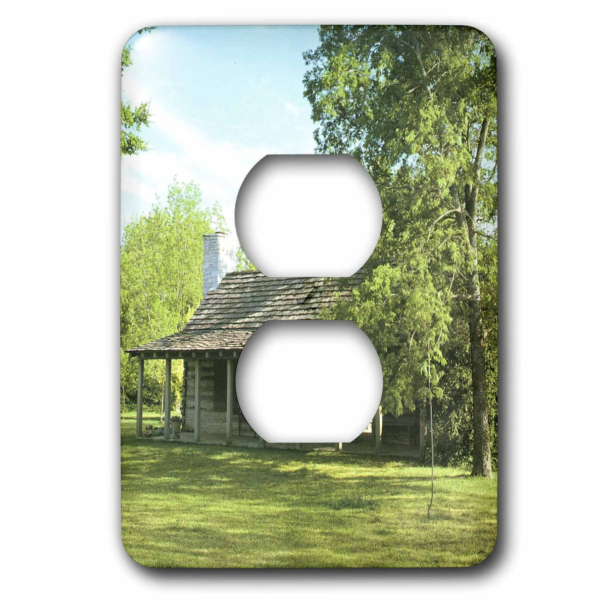 Old West log Cabin 2 Plug Outlet Cover J983705