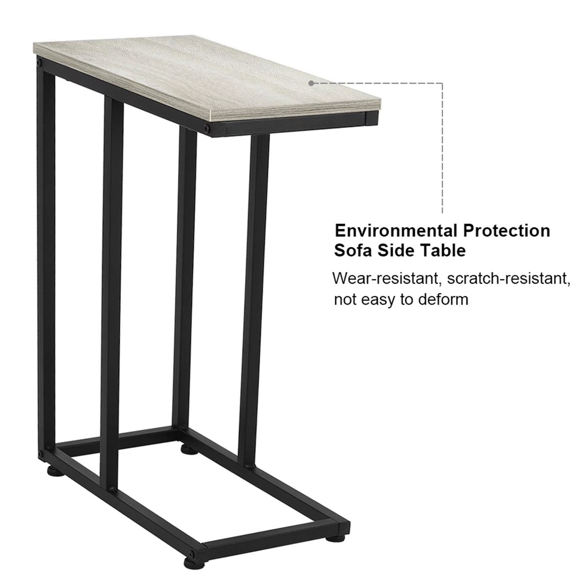 Coffee Table, Iron Sofa Accent Table Wood Grain K7892