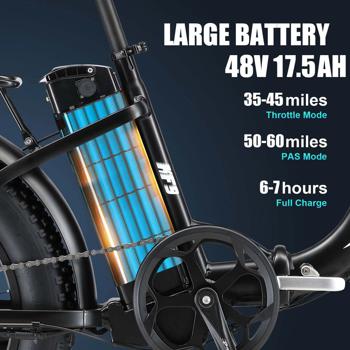 20 Fat Tire 1000W Electric Bike with 48V 17.5AH Removable Battery F526709