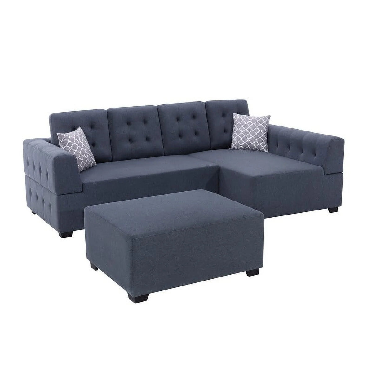 Light Gray Linen Sectional Sofa with Chaise Z62669
