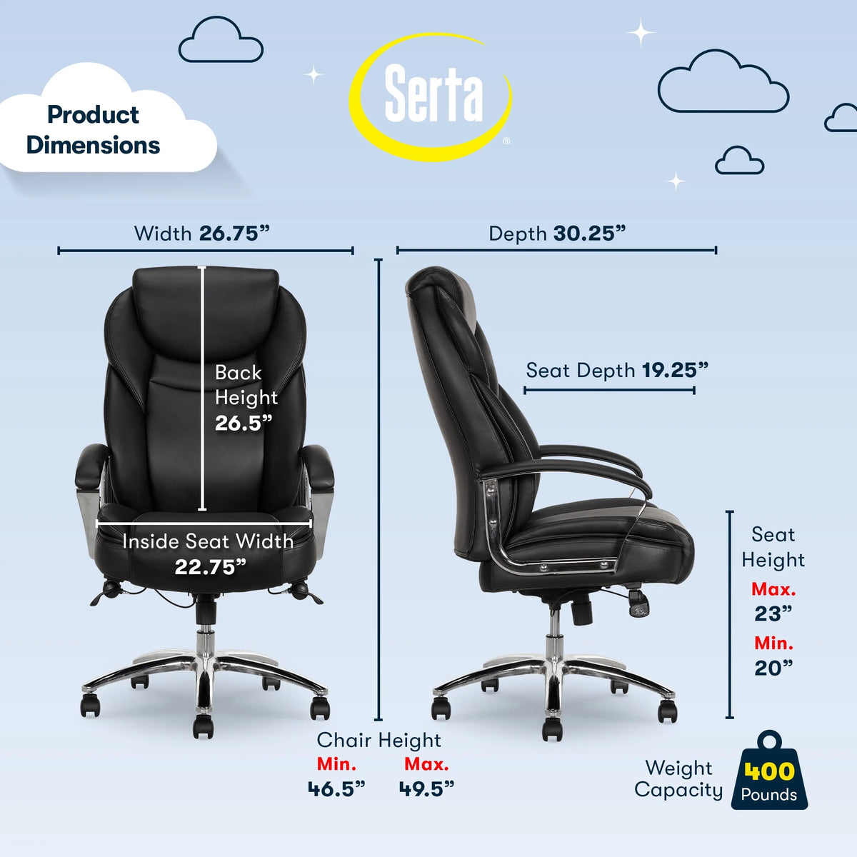 Black Bonded Leather Big & Tall Office Chair E30500