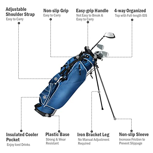 Golf Stand Bag with 4 Way Dividers and 4 Pockets J315615