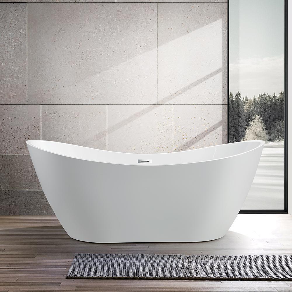 71 in. Acrylic Freestanding Bathtub in White N274902