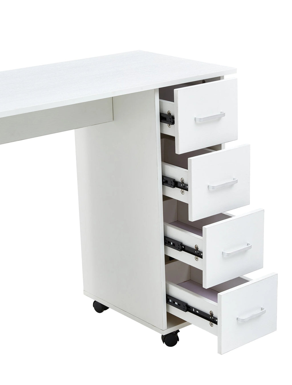 White Computer Desk with Drawers and Locker N538518