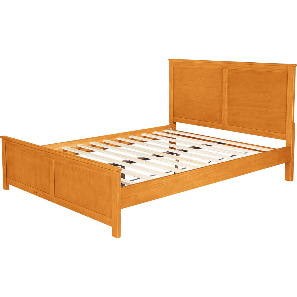 Queen Cherry Paneled Headboard Platform Bedroom Set F4015