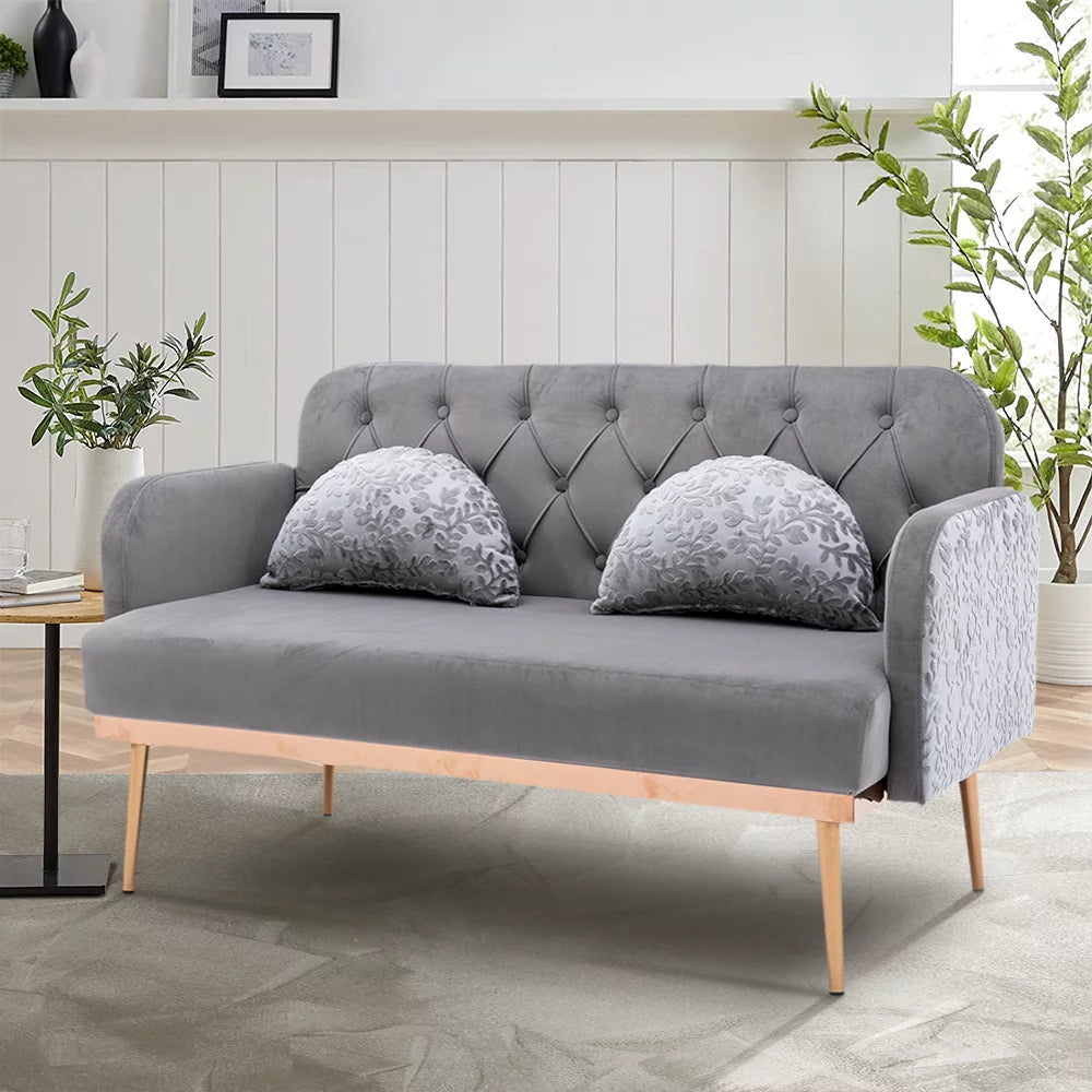Velvet Loveseat with 2 Pillows B291