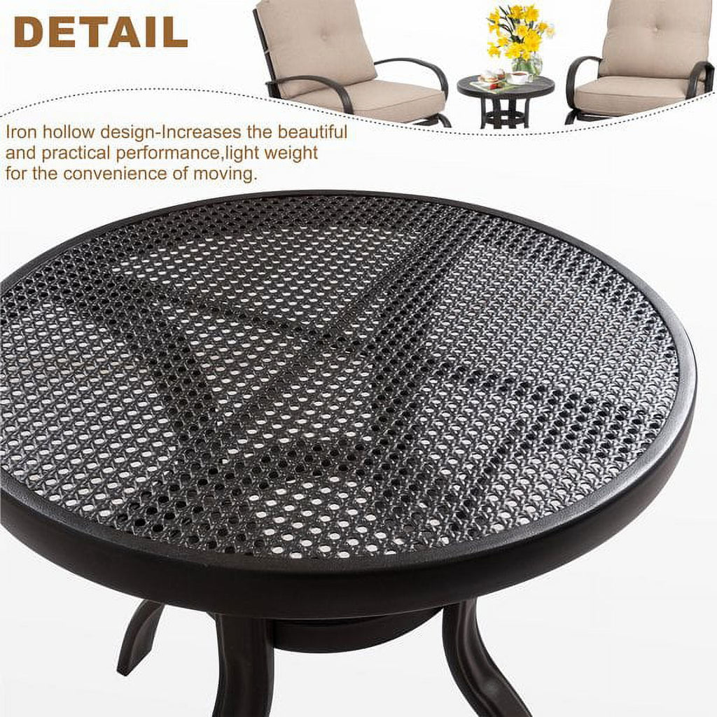 4 Pieces Outdoor Metal Patio Furniture Set with Coffee Table Blue J927
