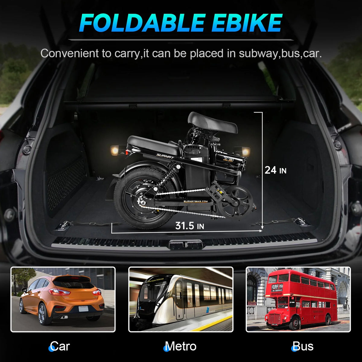 Folding Electric Bike 400W 48V 13Ah Fat Tire Q984