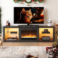 Black Electric Fireplace TV Stand N9446