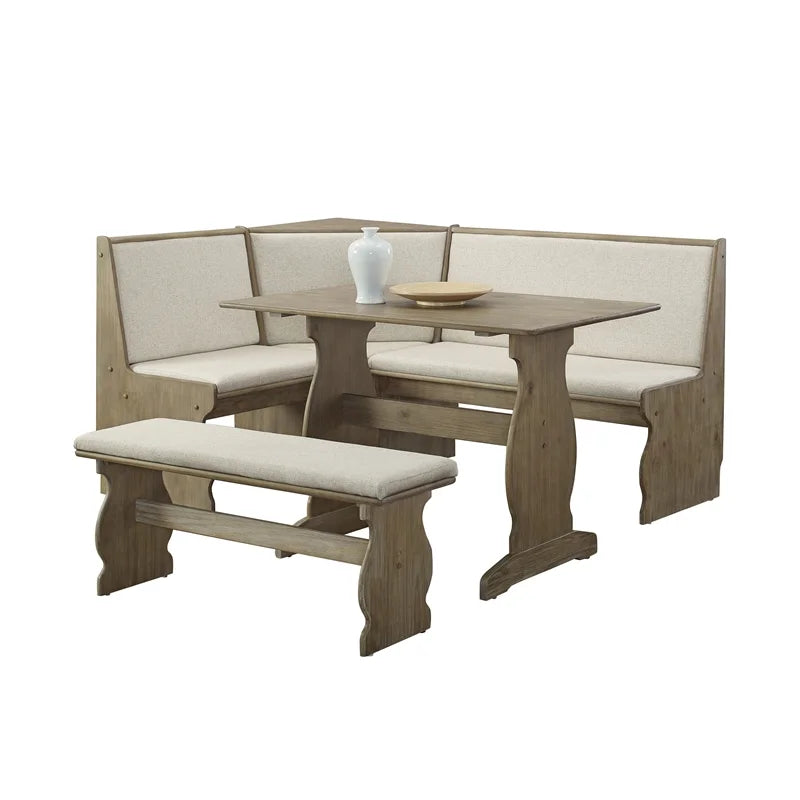 Brown Wood Corner Dining Set B778