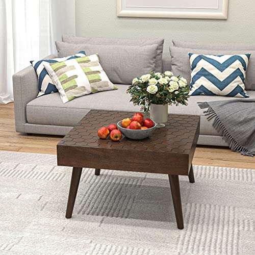 Vintage 2 Tier Wood Coffee Table with Drawers U2630