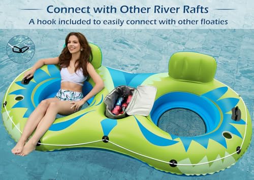 2 Person Inflatable River Tube Float with Cooler I222