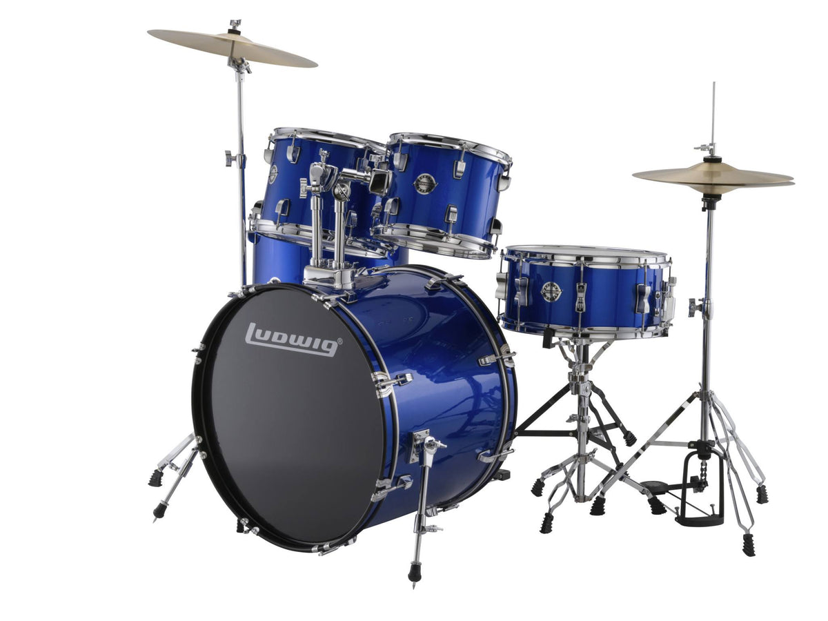 5 Piece Accent Drive Drum Set Blue Foil V1395