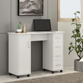 White Computer Desk with Drawers and Locker N538518