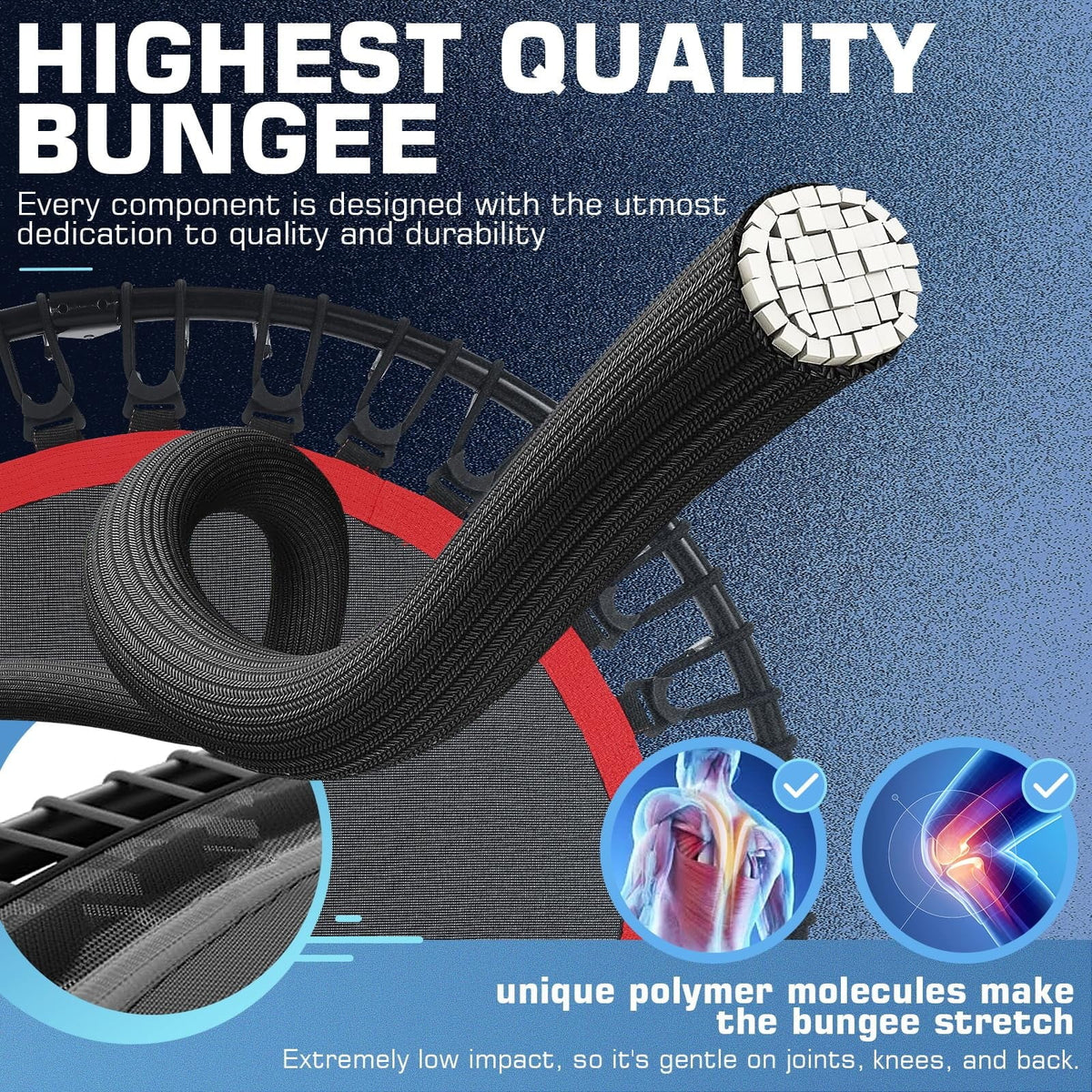 Foldable Mini Trampoline with Bungees G635