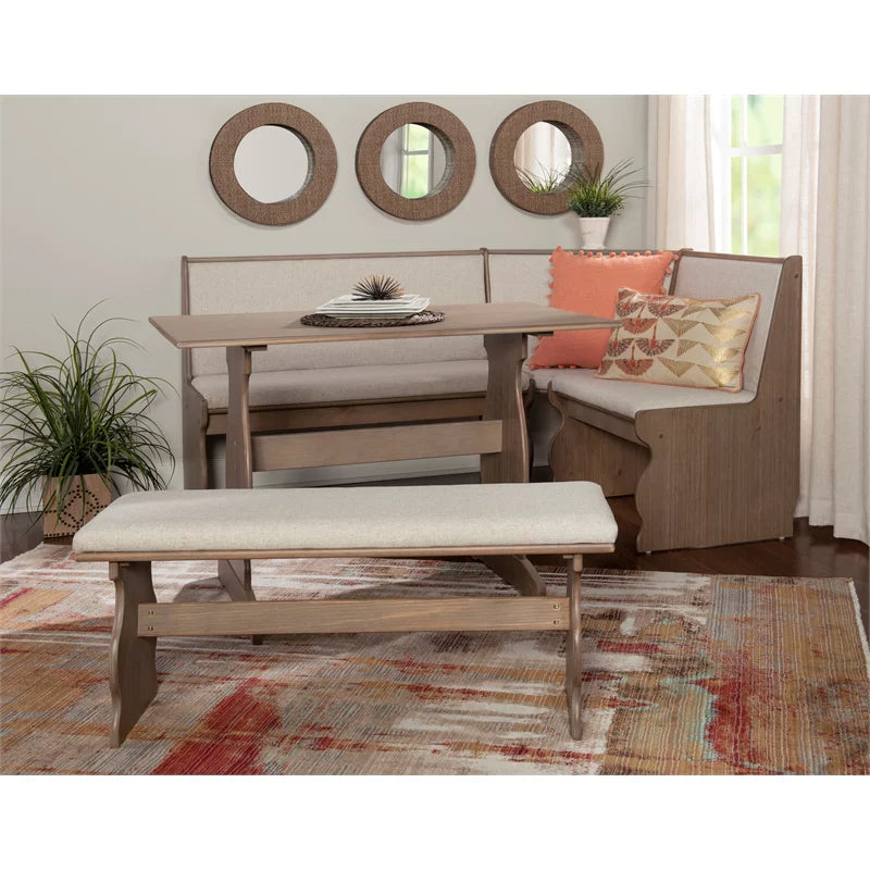 Brown Wood Corner Dining Set B778