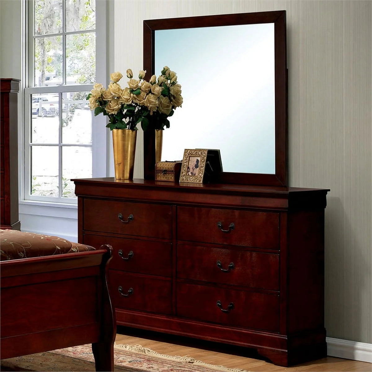 Solid Wood 6-Drawer Dresser in Cherry F3063