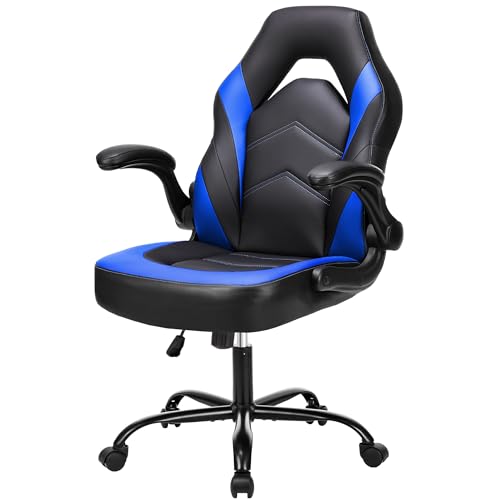 Blue Ergonomic Gaming Chair with Flip-up Armrests S4403