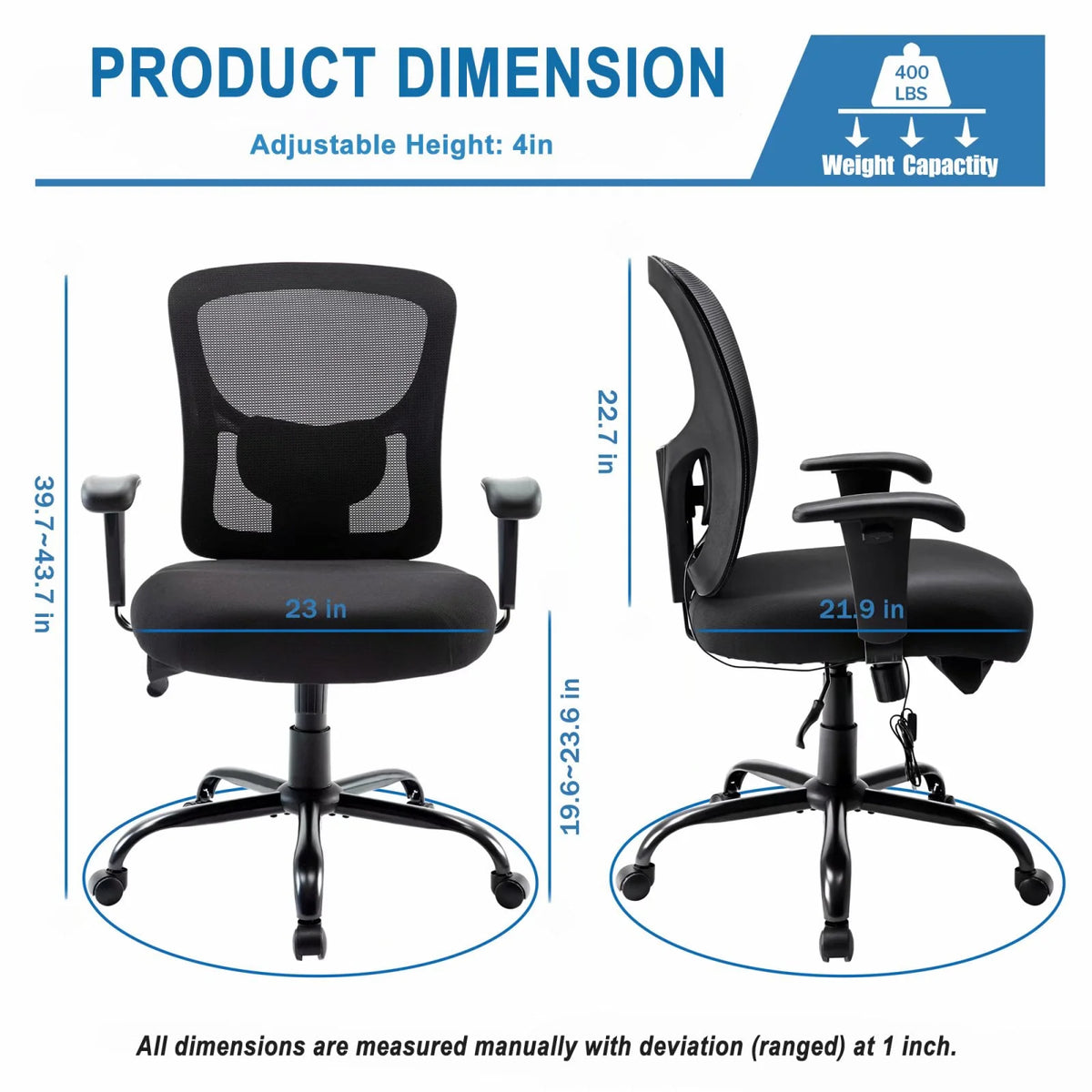 Black Adjustable Mesh Ergonomic Office Chair G20749