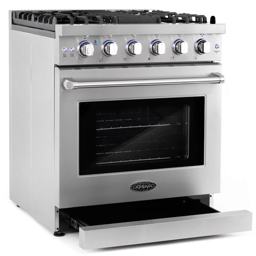 3 Piece Kitchen Appliance Package with Gas Range Range Hood and Wine Refrigerator M6183
