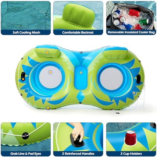 2 Person Inflatable River Tube Float with Cooler I222