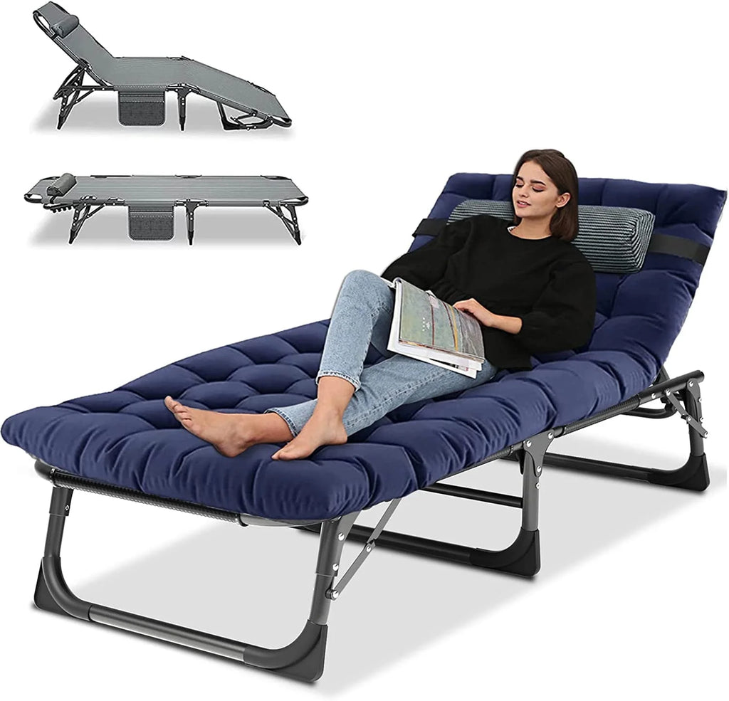 Folding Camping Cot with Cushion & Pillow G894493