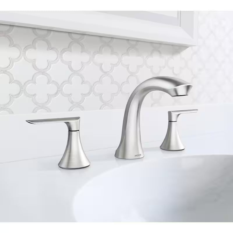8 in. Widespread 2-Handle Bathroom Faucet Brushed Nickel P3788
