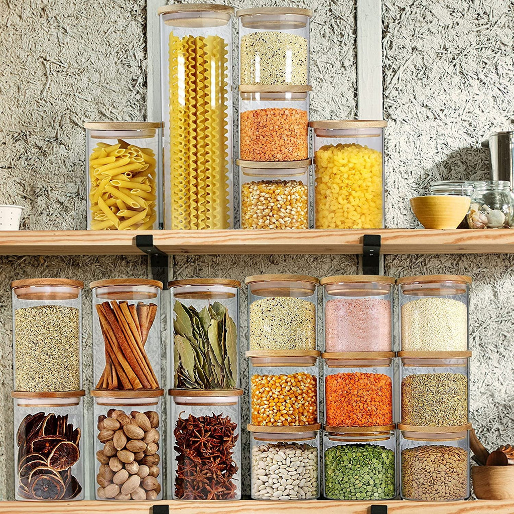 Green Glass Jars with Airtight Lids 9 Pack of 16oz Z99314