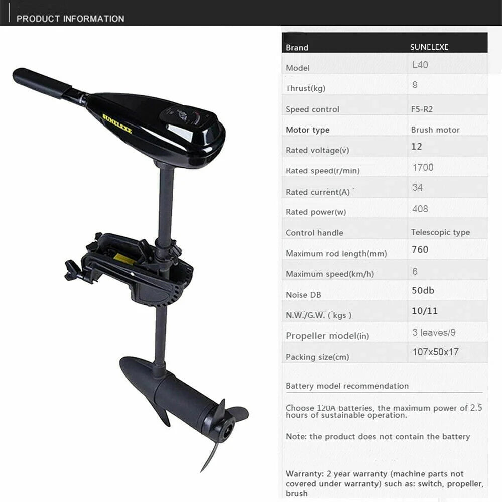 12V 408W Electric Trolling Motor L40063