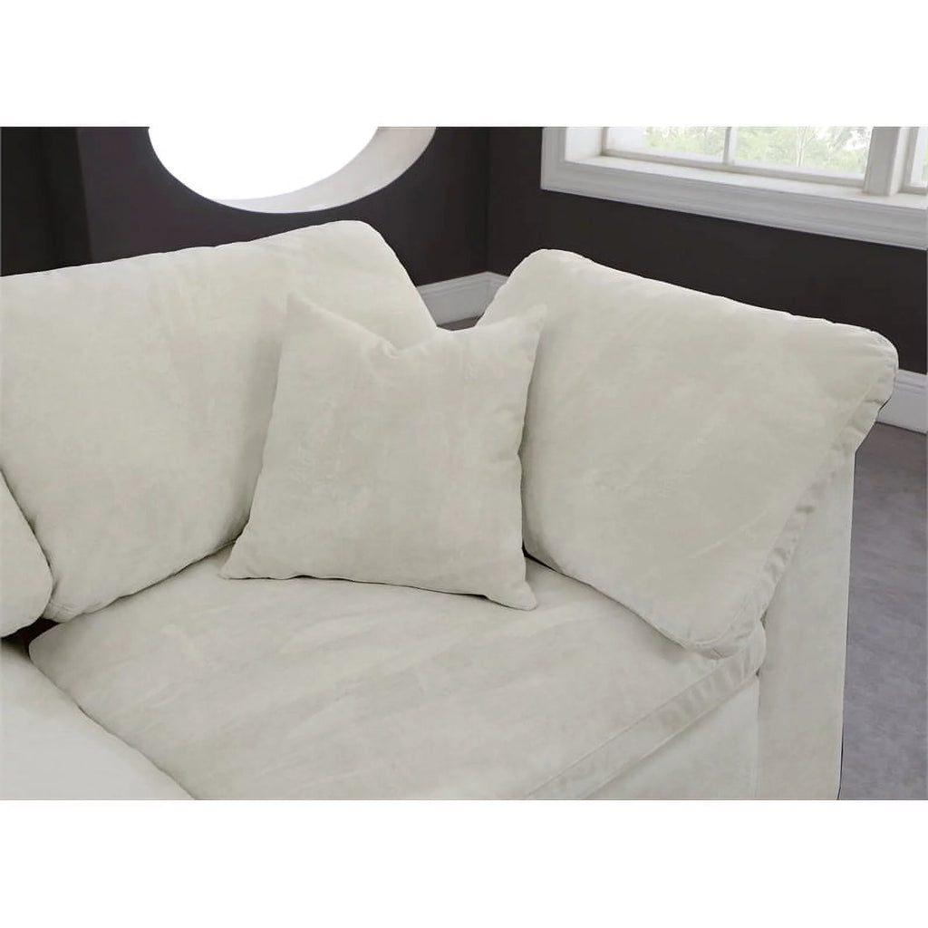 Cream Velvet Modular Sectional B558