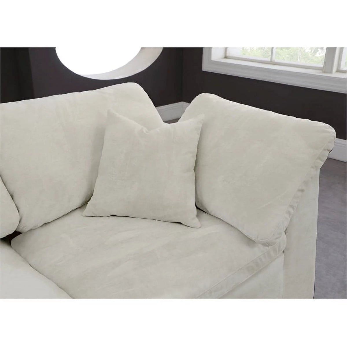 Cream Velvet Modular Sectional B558