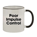 11oz Colored Rim and Handle Coffee Mug E421