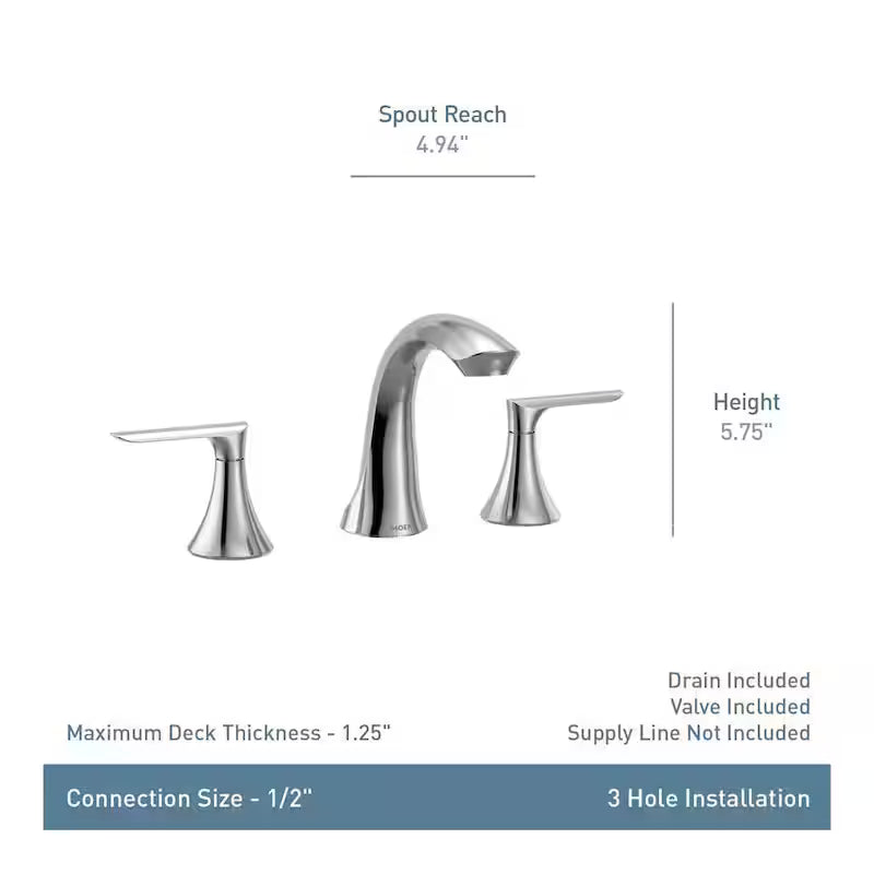 8 in. Widespread 2-Handle Bathroom Faucet Brushed Nickel P3788