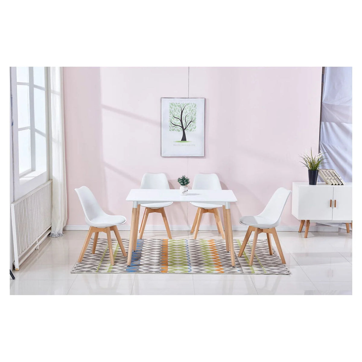 White Solid Wood Dining Table V187