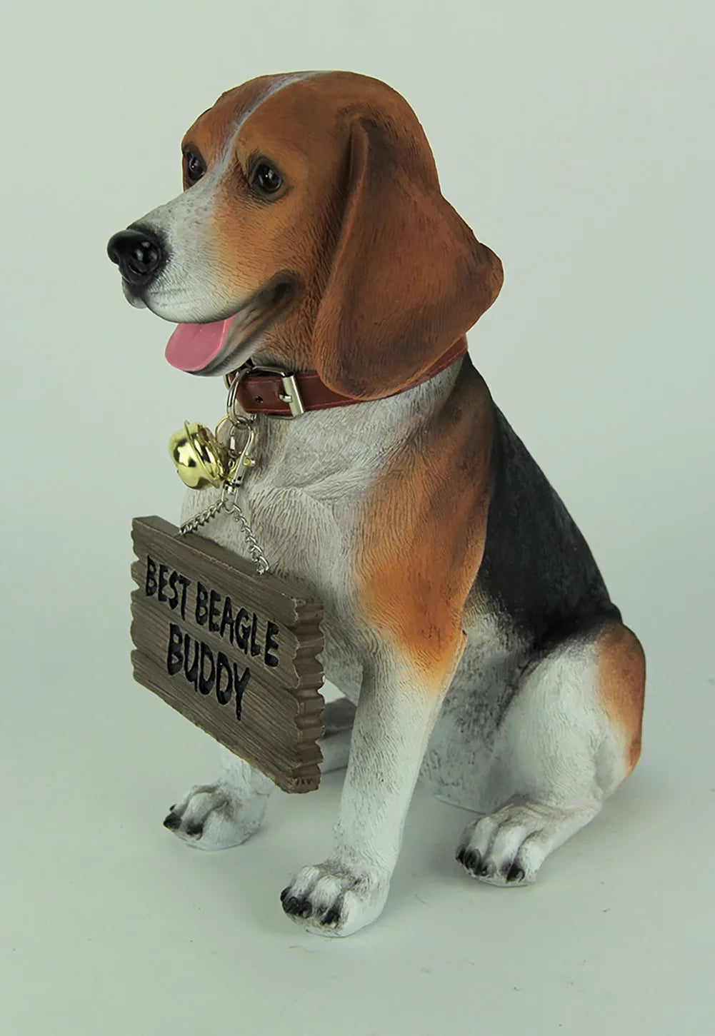 12 inch Realistic Lifelike Dog Statue with Reversible Sign N8161