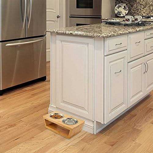 Elevated Dog Bowl Stand with 4 Stainless Steel Bowls X948