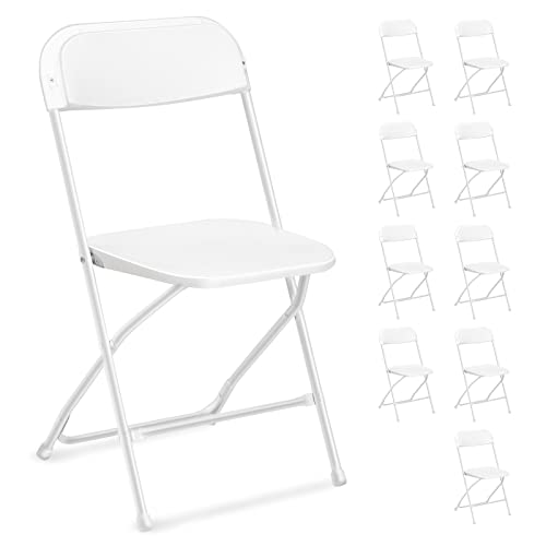Black 4 Pack Stackable Plastic Folding Chairs with Metal Frame C174627