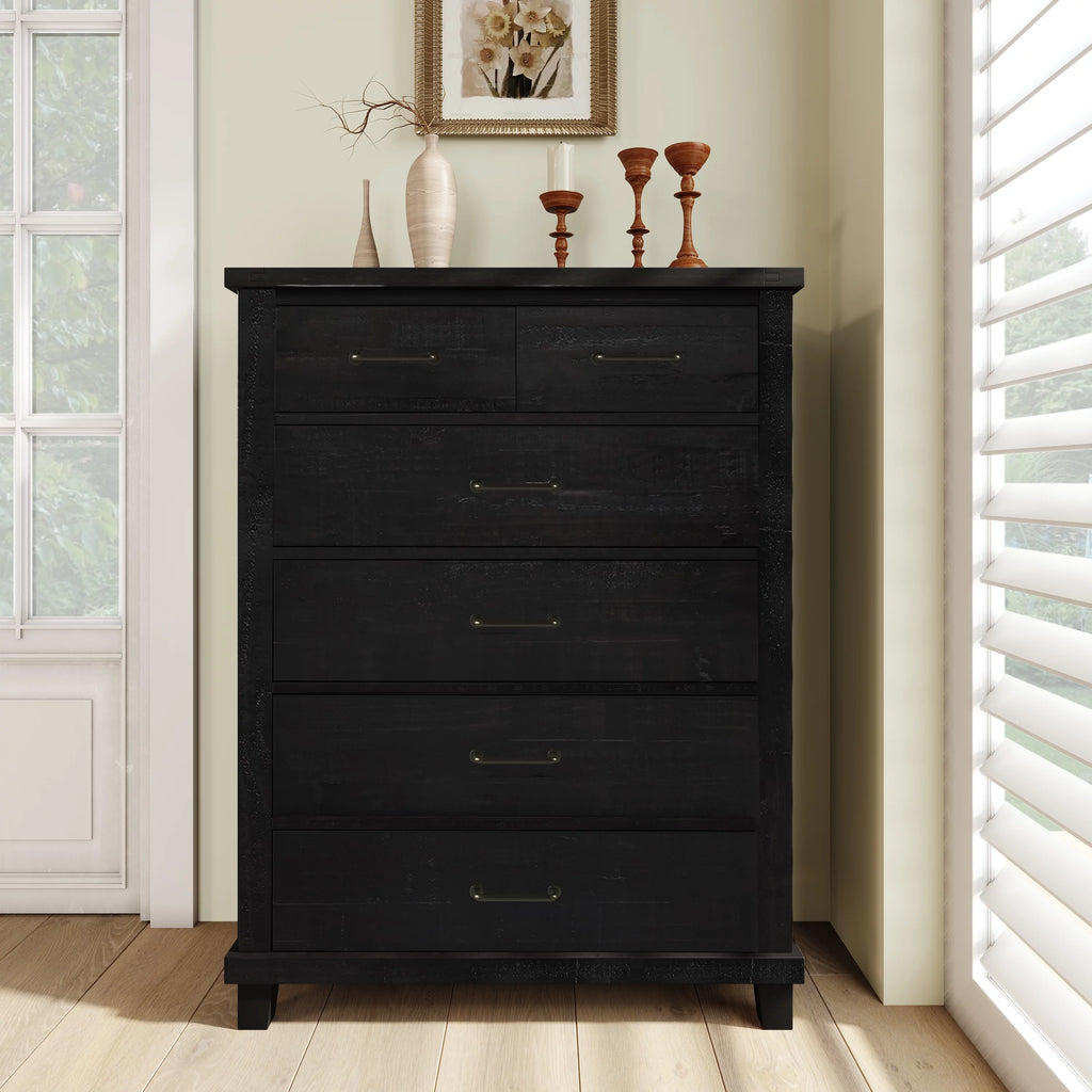Solid Pine Wood Six-Drawer Chest K306741