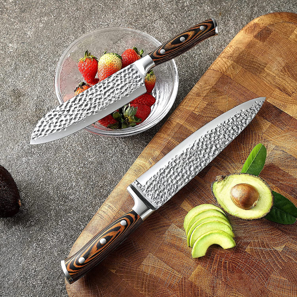 15-Piece Stainless Steel Knife Block Set with Built-in Sharpener J273
