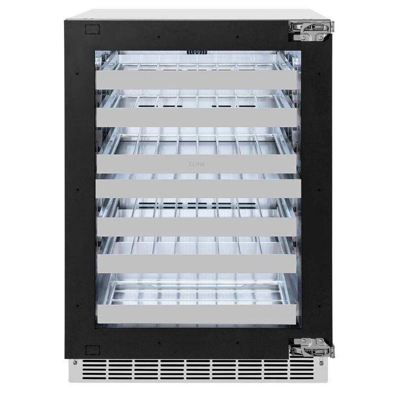 24 in. Dual Zone 44-Bottle Panel Ready Wine Cooler with Glass Door N322833