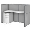 Office Cubicle Desk Set with Closed Panels in White Y5981