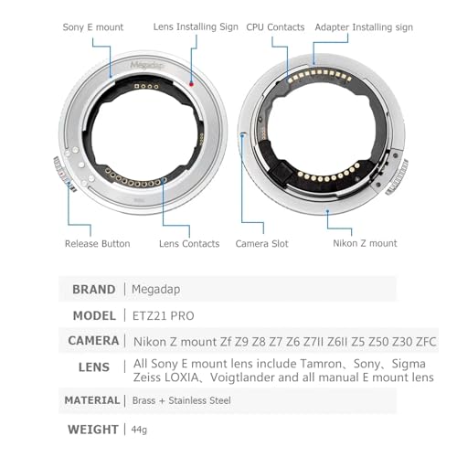 Autofocus Lens Adapter Built-in Electronic Aperture for Sony FE Lens B844