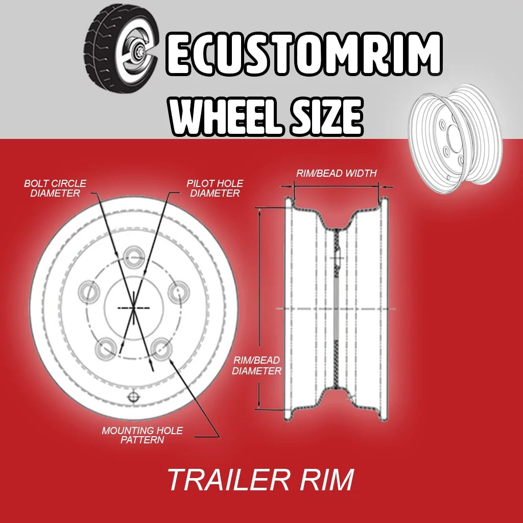 Aluminum Trailer Wheel 15X6 15 Inch Rim Black and Machined 5 Lug S60455