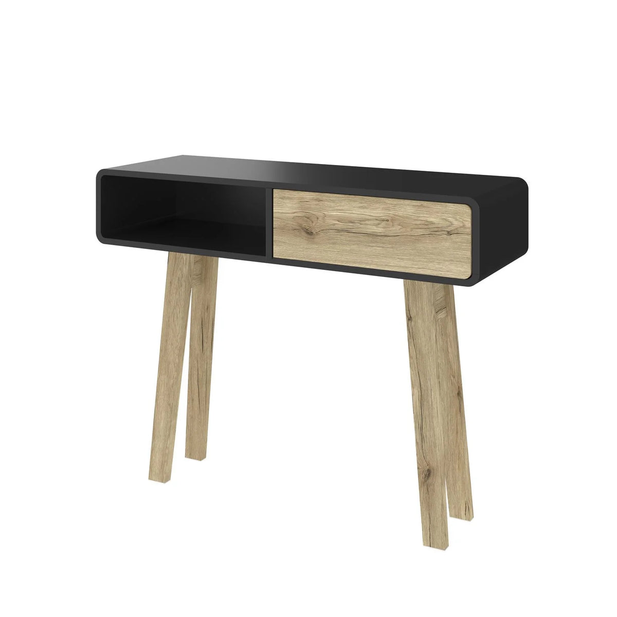Black Sandy Brown Oak Console Table L9800